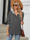 Blueberi B Women’s Drawstring Striped Long Sleeve Hoodie Rayon polyester Spandex Sizes S-2XL