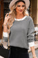 Blueberi B Women’s Striped Round Neck Long Sleeve Sweater Viscose Polyester Polymide Size S-2XL