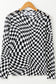 Blueberi B Women’s Checkered Mock Neck Long Sleeve Blouse Polyester Elastane Size S-XL