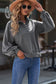 Blueberi B Women’s Quarter-Snap Collared Long Lantern Sleeve Sweatshirt Polyester Elastane Size S- 2XL