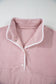 Blueberi B Women’s Half Snap Long Sleeve Sweatshirt with Side Slit Pockets Polyester Size S-XL