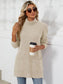 Blueberi B Women’s Slit Mock Neck Long Sleeve T-Shirt Rayon Polyester Spandex Size S-2XL