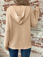Blueberi B Women’s Waffle Knit Long Sleeve Drawstring Hooded Top Polyester Elastane S-2XL