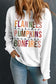 Blueberi B Women's Letter Graphic Round Neck Long Sleeve Sweatshirt Polyester Cotton Size S-2XL