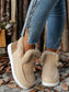 Blueberi B Furry Suede Round Toe Flat Sneakers Faux Fur Suede Rubber Size 5-11