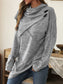 Blueberi B Women’s Asymmetrical Hem Cowl Neck Long Sleeve T-Shirt Polyester Spandex Size S-2XL
