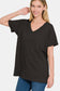 Zenana Women’s Full Size V-Neck Short Sleeve T-Shirt Cotton S-3XL