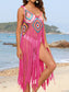 Blueberi B Women’s Fringe Spaghetti Strap Cover-Up Acrylic One Size