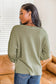 Blueberi B Women’s Slit Waffle Knit Long Sleeve T-Shirt Polyester Size S-2XL