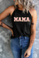 MAMA Round Neck Sleeveless Tank Top - Maternity Graphic Tank Polyester Elastane Sizes S-2XL