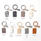 Gold Hardware Key Ring ID Wallet Zip Bracelet with Hidden Zipper Pocket & Tassel | 4" x 3"