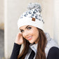 C.C® 100% Soft Acrylic Thick Knit Leopard Print Yarn Pom Beanie | One Size Teen–Adult
