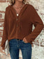 Blueberi B Women’s Waffle Knit Long Sleeve Drawstring Hooded Top Polyester Elastane S-2XL