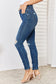 Judy Blue Women’s Full Size Mid Waist Distressed Slim Jeans Cotton Polyester Spandex Size 0-24W