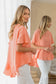 Sew In Love Women's Round Neck Ruffled Top Polyester Size S-L
