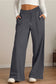 Blueberi B Women’s Drawstring Elastic Waist Wide Leg Pants Polyester Size S-2XL