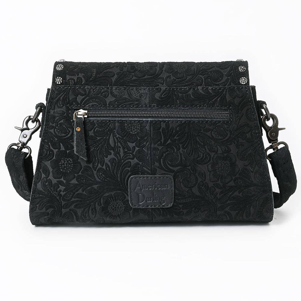 American Darling Genuine Suede Embossed Leather Western Crossbody Bag | 6.5" x 11" x 2"