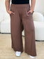 Double Take Women’s Full Size Smocked Wide Waistband Wide Leg Pants Rayon Spandex Size S-3XL