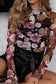 Bluberi B Women’s Floral Mock Neck Long Sleeve Mesh Top Polyester Elastane Size S-L