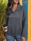 Blueberi B Women's Textured Quarter Snap Long Sleeve Sweatshirt Polyester Elastane Size S-XL