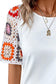 Blueberi B Women's Geometric Round Neck Short Sleeve Blouse Polyester Elastane Size S-XL