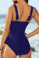 Blueberi B Women's V-Neck Sleeveless Printed One-piece Swimwear Polyester Spandex Size S-XL