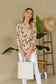 Sew In Love Women's Full Size Wrinkle-Free Floral Notched Top Polyester Spandex Size S-3XL