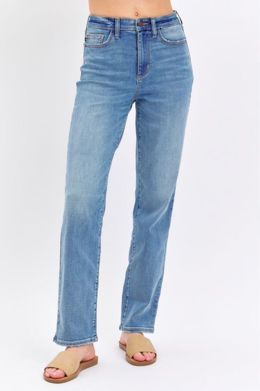 Judy Blue Women’s Full Size High Waist Straight Jeans Cotton Rayon Polyester Spandex Size 0-24W