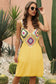Blueberi B Women's Geometric V-Neck Spaghetti Strap Cover Up Dress Acrylic Polyester One Size