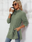 Blueberi B Women’s Slit Mock Neck Long Sleeve T-Shirt Rayon Polyester Spandex Size S-2XL