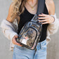 Clear Stadium-Compliant Padded Strap Adjustable Sling Bag
