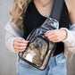 Clear Stadium-Compliant Padded Strap Adjustable Sling Bag