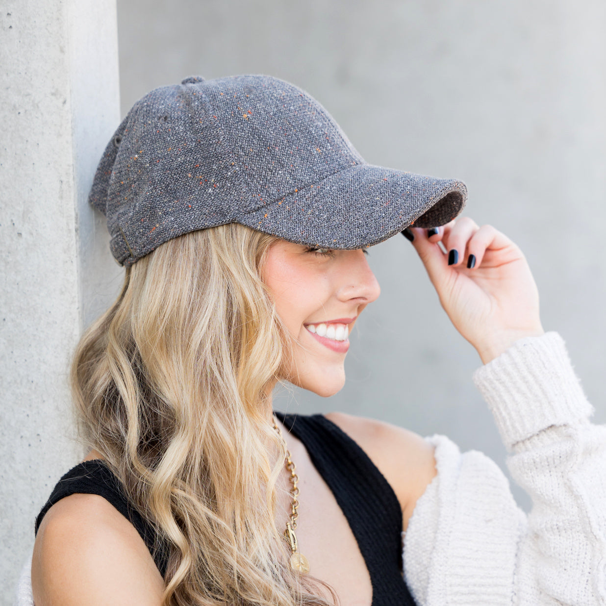 Vintage Tweed Structured Low Profile Adjustable Ball Cap | One Size