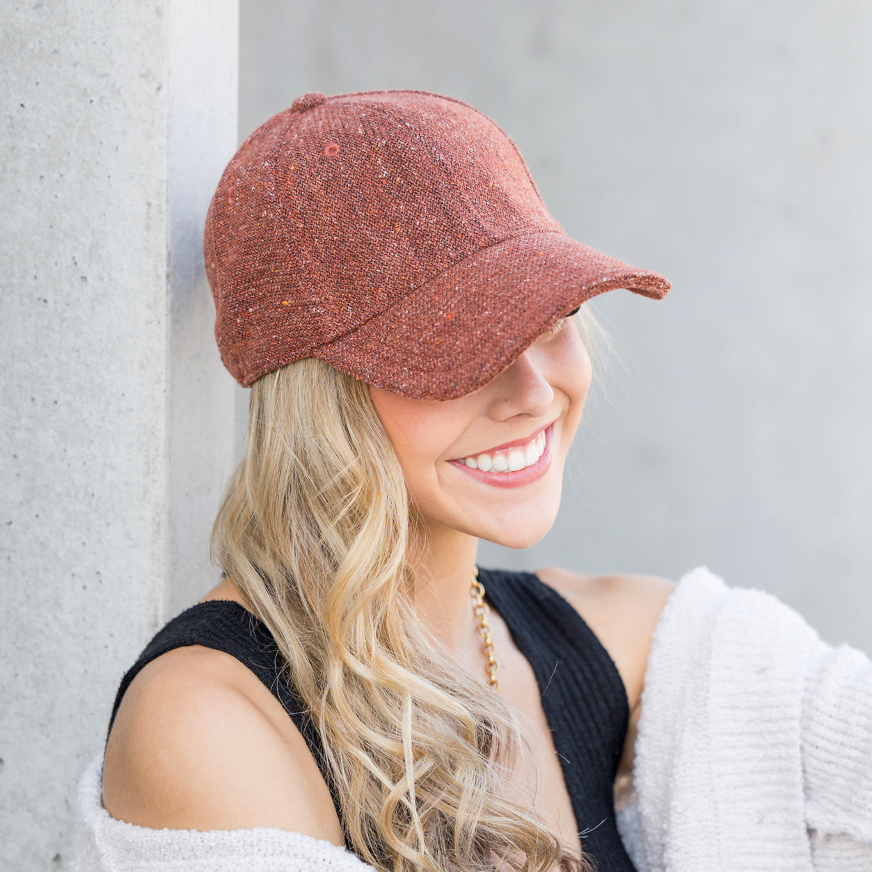 Vintage Tweed Structured Low Profile Adjustable Ball Cap | One Size