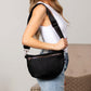 Woven Vegan Leather Poly Cotton Lined Gold Hardware Vivienne Crossbody Sling Bag | 11.5" x 8"