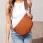 Woven Vegan Leather Poly Cotton Lined Gold Hardware Vivienne Crossbody Sling Bag | 11.5" x 8"