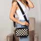 Polyester Canvas PU Leather Trim Gold Hardware Jessie Mixed Media Camera Crossbody Bag | 6" x 8.25"