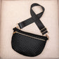 Woven Vegan Leather Poly Cotton Lined Gold Hardware Vivienne Crossbody Sling Bag | 11.5" x 8"