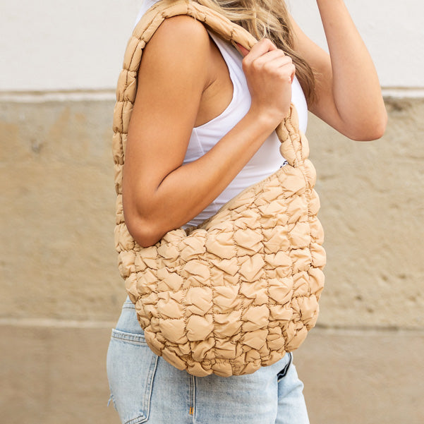 Dale Quilted Puffer Polyester Nylon Shoulder Bag
