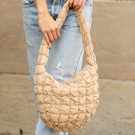 Dale Quilted Puffer Polyester Nylon Shoulder Bag