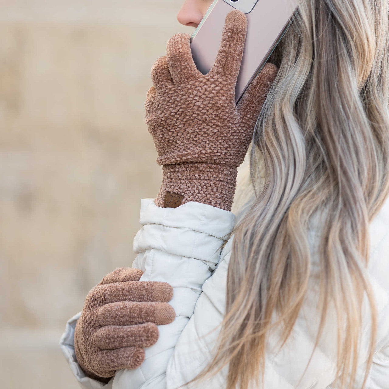 C.C® 100% Buttery Soft Chenille Polyester Touchscreen Compatible Gloves | One Size Teen–Adult