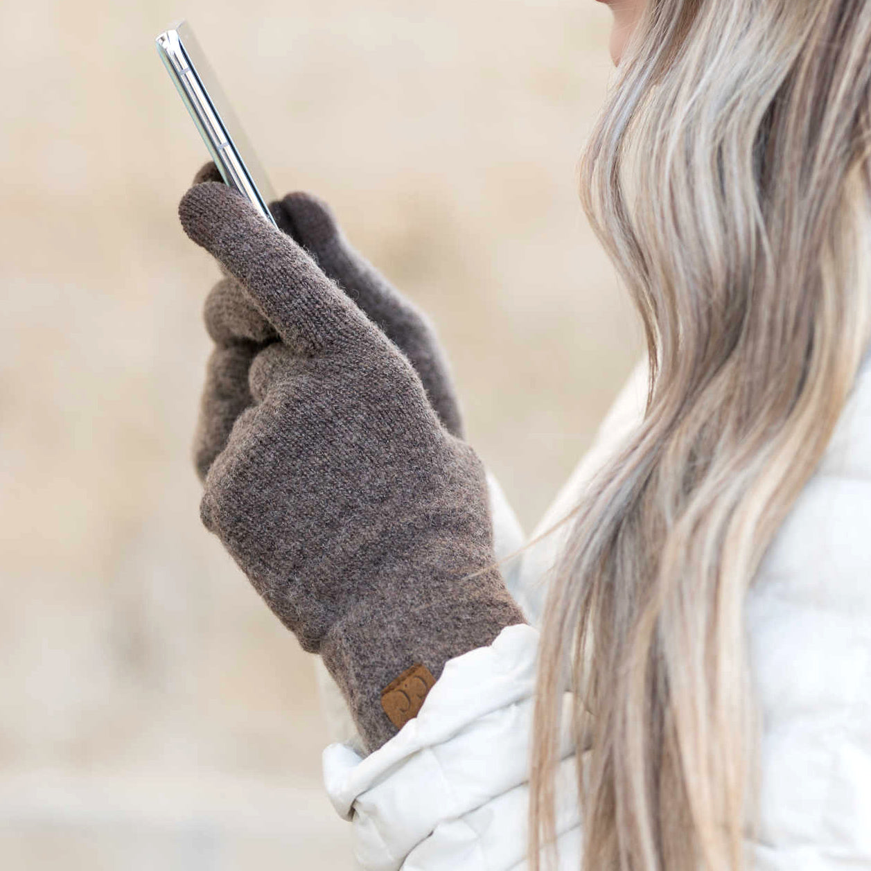 C.C® Cashmere Wool Recycled Polyester Luxury Fine Yarn Touchscreen Gloves | One Size