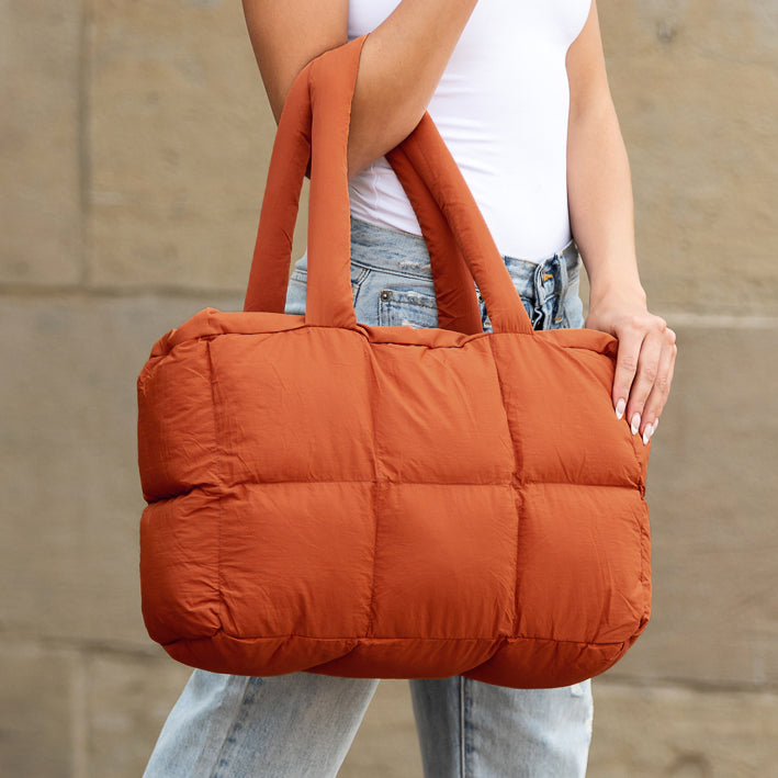 Daphne Quilted Puffer Polyester Nylon Tote Bag