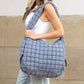Taylor Quilted Puffer Nylon Tote Bag with Zip Pockets & Interior Organization | Almond, Black, Citrine, Slate Blue, White, Emerald