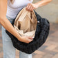 Taylor Quilted Puffer Nylon Tote Bag with Zip Pockets & Interior Organization | Almond, Black, Citrine, Slate Blue, White, Emerald