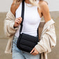 Afton Quilted Puffer Easy-Wipe Nylon Foldover Crossbody Bag with Magnetic Clasp | Almond, Black, Gray, Olive
