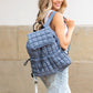 Stevie Quilted Puffer Easy-Wipe Nylon Backpack with Front Compartment & Multiple Pockets | Black, Citrine, Ivory, Mauve, Pebble, Slate Blue