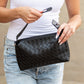 Mia Vegan PU Leather Basket Weave Convertible Crossbody Handbag