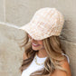 Cotton Polyester Tweed Sequin Sparkle Boyfriend Ball Cap | One Size