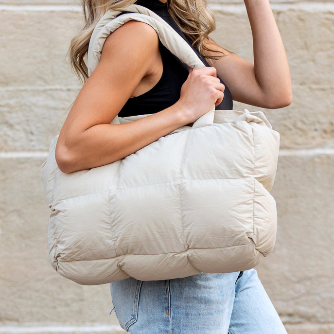 Daphne Quilted Puffer Polyester Nylon Tote Bag